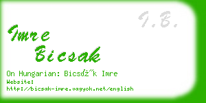 imre bicsak business card